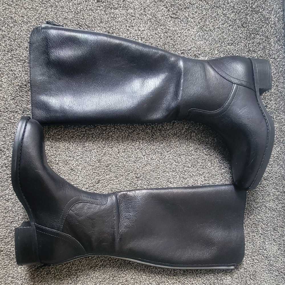 STEVE MADDEN WOMENS JASPER LEATHER ALMOND TOE KNEE HIGH RIDING BOOTS